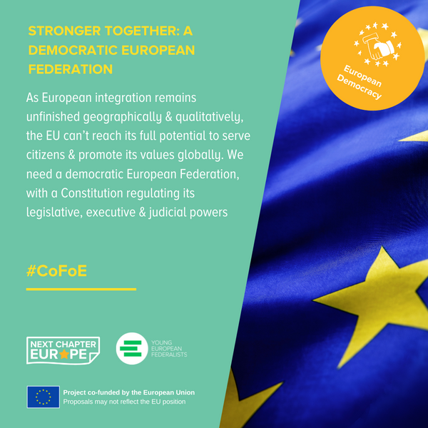JEF_Europe's tweet photo. European #integration project remains undone. Building a democratic #EuropeanFederation must be the #NextChapterEurope!

Read &amp; Endorse our most popular #CoFoE proposal! 👇
https://t.co/27Q3lV4dZb
#TheFutureIsYours https://t.co/8KXplxWI9R