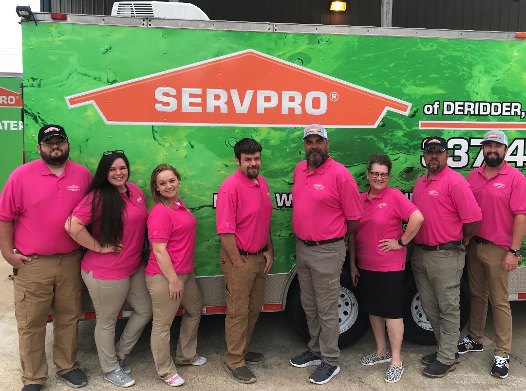 ServproDLV's tweet photo. #servprodlv has gone #pink for the month of October in Honor of Breast Cancer Awareness. As always we are here for any of your restoration needs. We are local and happy to help give us a call 337-462-6500 #water #fire #mold #24 hours a day #7 days a week. https://t.co/gcdtYPXgQD