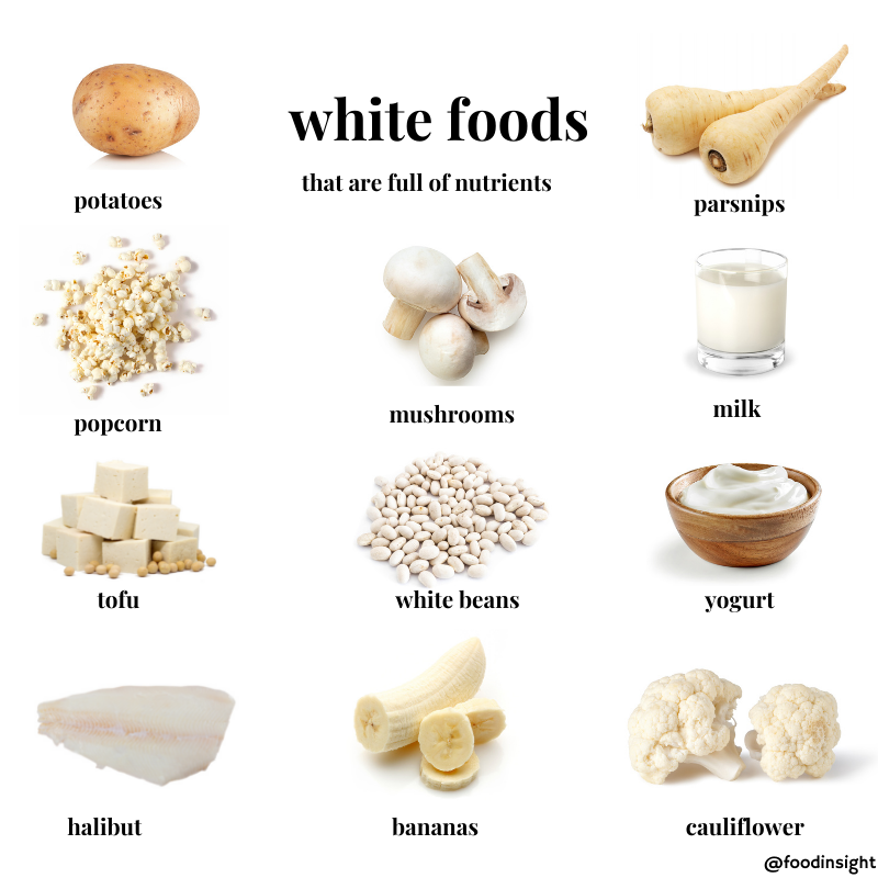 General nutrition advice is to eat the rainbow 🌈 , but we're here to say that white foods can be full of nutrients, too!