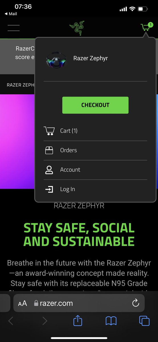 neonsaline's tweet image. It gets better. The @Razer website was the last thing I visited on my phone last night.

I couldn’t move fast enough to catch the notif telling me the #projectzephyr aka #projecthazel is being removed from the cart - but it’s still showing as in my cart.