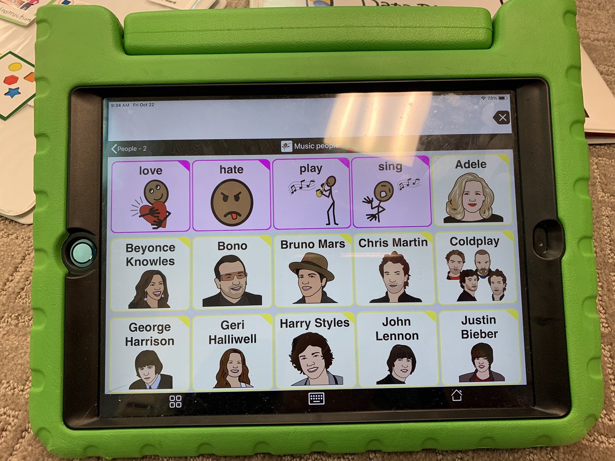 AaronSimonKS's tweet photo. Please tell me why @GeriHalliwell is on this student’s Proloquo2Go. And before we jump to conclusions, no. I did not program it. 🤣 https://t.co/qyLDtvcmZk