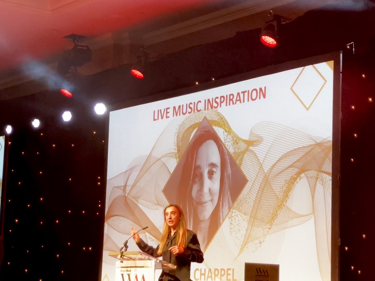 TicketmasterB2B's tweet photo. Massive congratulations to Kelly Chappel SVP Touring International @LiveNation for being awarded the Live Music Inspiration award at @MusicWeek Women In Music Awards #MWWIM https://t.co/jJ0Rf1Gm4Q
