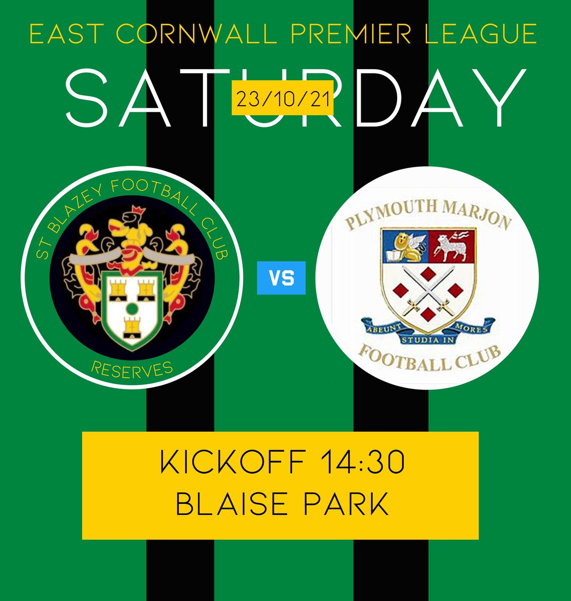 • ECPL ACTION •

• Tomorrow we welcome Plymouth Marjon 2nds to Blaise Park •

• As always refreshments available in the tea-hut and clubhouse with a £2 entry for adults •

#COYB
<a href="/ECPLeague/">ECPL</a>