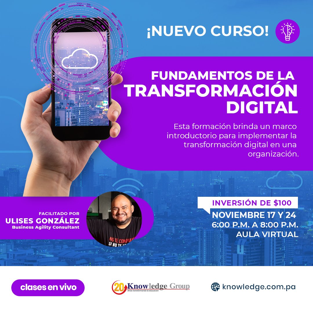 knowledgegpty's tweet image. 𝙇𝙖 𝙩𝙧𝙖𝙣𝙨𝙛𝙤𝙧𝙢𝙖𝙘𝙞ó𝙣 𝙙𝙞𝙜𝙞𝙩𝙖𝙡 es 𝙡𝙖 𝙤𝙥𝙤𝙧𝙩𝙪𝙣𝙞𝙙𝙖𝙙 𝙥𝙖𝙧𝙖 𝙖𝙢𝙥𝙡𝙞𝙛𝙞𝙘𝙖𝙧 𝙡𝙖𝙨 𝙘𝙖𝙥𝙖𝙘𝙞𝙙𝙖𝙙𝙚𝙨 𝙙𝙚 𝙡𝙖𝙨 𝙚𝙢𝙥𝙧𝙚𝙨𝙖𝙨. 𝘼𝙥𝙧𝙚𝙣𝙙𝙚 𝙝𝙚𝙧𝙧𝙖𝙢𝙞𝙚𝙣𝙩𝙖𝙨 para iniciar una cultura digital sólida. Escribe al WhatsApp 63496406.