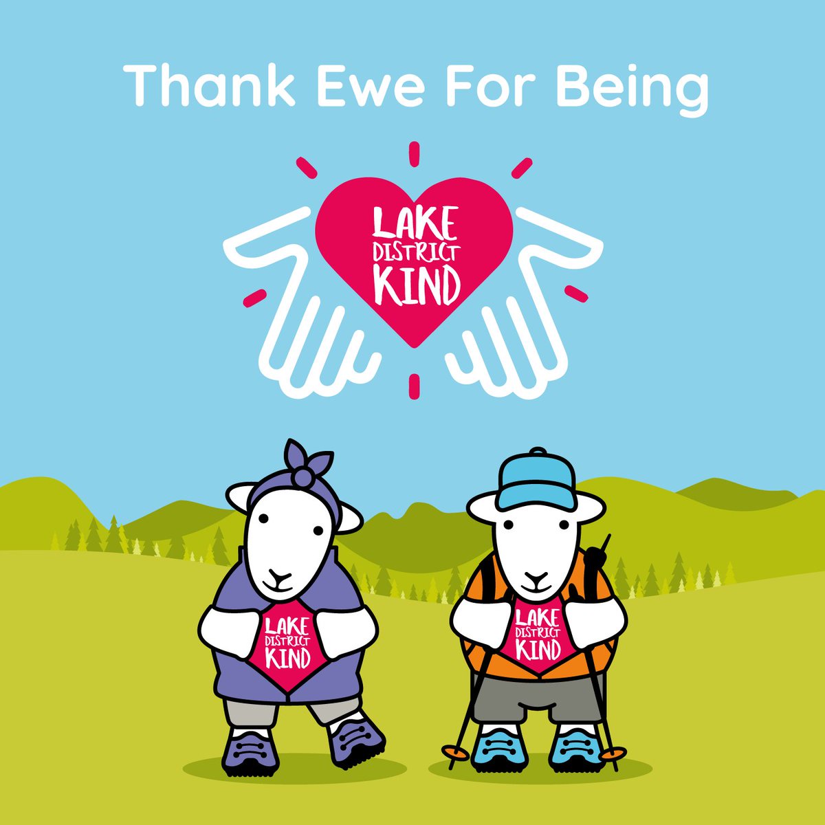 Visiting the Lakes? Be #LakeDistrictKind like Joe and Flo Herdy and ewe can get a special certificate for helping to look after this b-ewe-tiful landscape. 
For the best example of being #LakeDistrictKind you can win a goody bag of treats from the Lake District National Park.