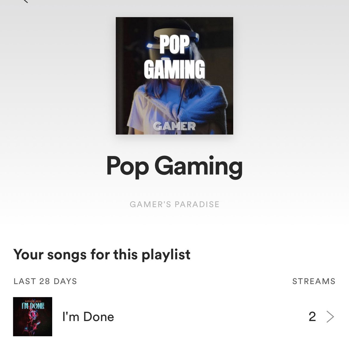 natnat7's tweet photo. Yay!! “I’m Done” has been added to two more Spotify Playlists. 🎉🎊#spotify #spotifyplaylist #imdone #sooverit #donedone #donedonedone @KittWakeley https://t.co/sWbMNoqcQY