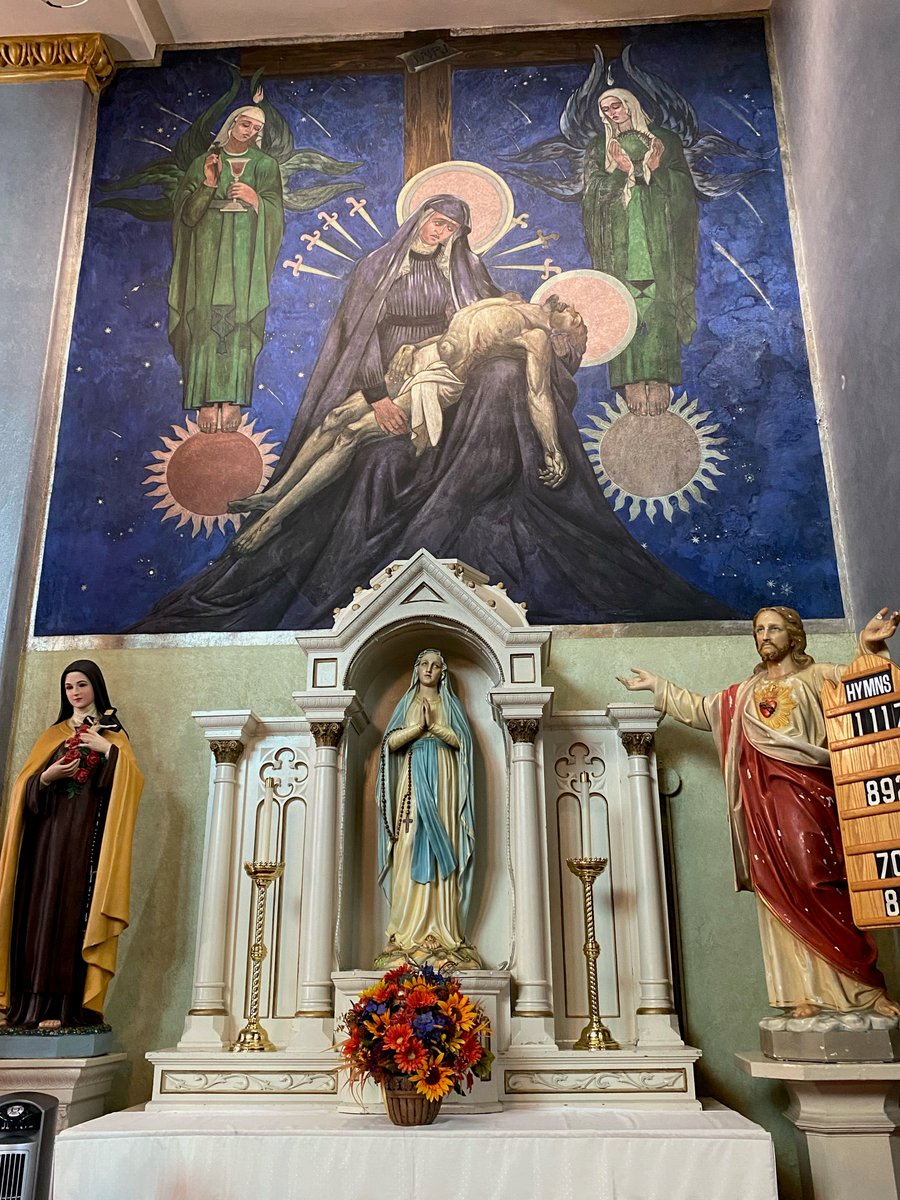 PittOsher's tweet photo. Not only did we get a fabulous lunch at @sprezzaturapgh & the Food+Energy Hub last week, #OLLIatPitt also went to learn about & view the Maxo Vanka Murals preserved by: Society to Preserve the Millvale Murals of #MaxoVanka - Stunning to say the least! #OSHER #LifelongLearning https://t.co/rBpMTkSxBL