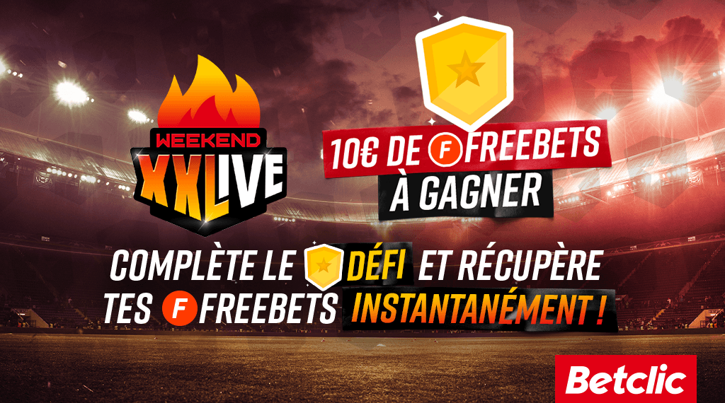 Betclic's tweet photo. 🔥 Qui a déjà validé son défi #WeekendXXLive ?
😎 Les autres, un bel après-midi foot vous attend pour valider le défi ! https://t.co/g5KFDNvi7b