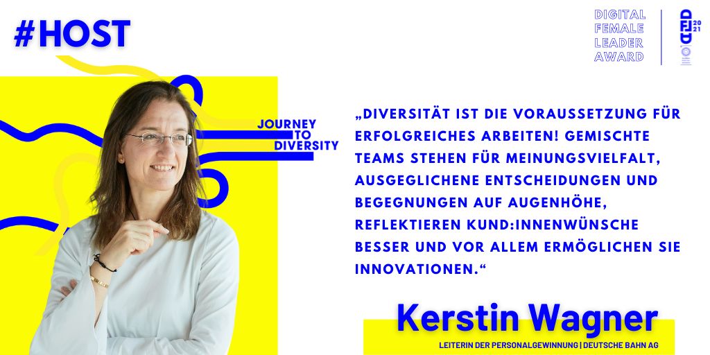 Digital Female Leader Award (@dfla_official) on Twitter photo Der #DFLA21 vereint #Digitalisierung & #Diversity. Wir haben unsere Expertin <a href="/KerstinWagner_1/">KerstinWagner</a> , Leitung der Personalgewinnung <a href="/DB_Presse/">Deutsche Bahn AG</a>, zum Thema befragt. #JourneyToDiversity #femaleempowerment
Hier gehts zum Video: lnkd.in/dFUeEYtr Der #DFLA21 vereint #Digitalisierung & #Diversity. Wir haben unsere Expertin <a href="/KerstinWagner_1/">KerstinWagner</a> , Leitung der Personalgewinnung <a href="/DB_Presse/">Deutsche Bahn AG</a>, zum Thema befragt. #JourneyToDiversity #femaleempowerment
Hier gehts zum Video: lnkd.in/dFUeEYtr