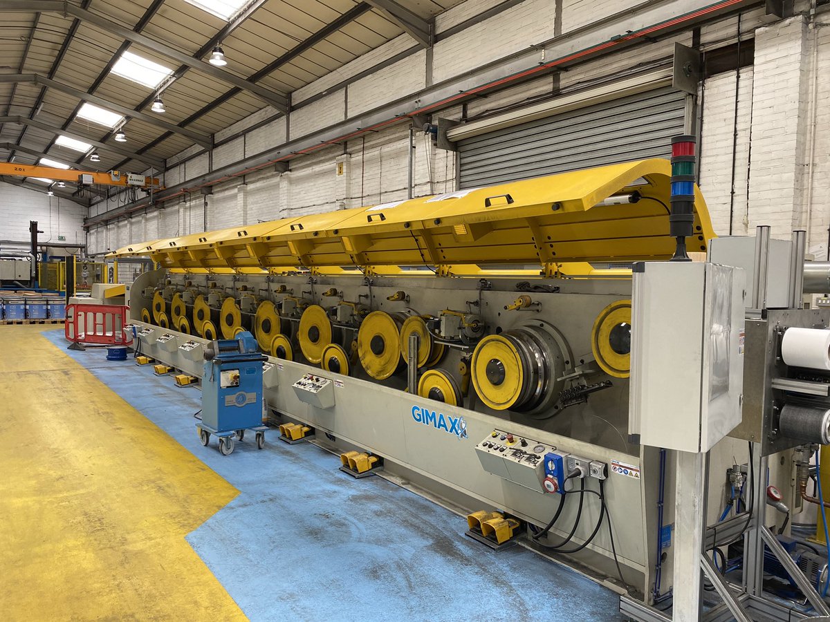 CorewireLtd's tweet photo. #FridayPhoto - Our @gimaxgroup drawing line has been put through its paces recently. Here it is having a well earned rest as it is prepared for another run of 1.6mm diameter #FluxCoredWire. #Quality #Corewire #Weldclad #Forgeweld https://t.co/gq5rGDgybH