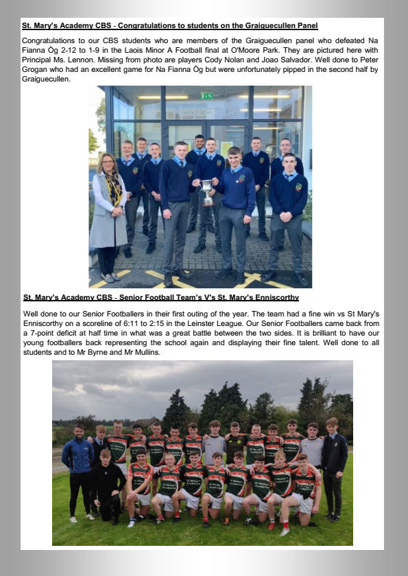 cbscarlow's tweet photo. Our September - October 2021 School Newsletter is now available to view / download on our school website. Please click on the following link https://t.co/TpUOQxem96 to view the newsletter #cbscarlow https://t.co/8HHemvKeDp