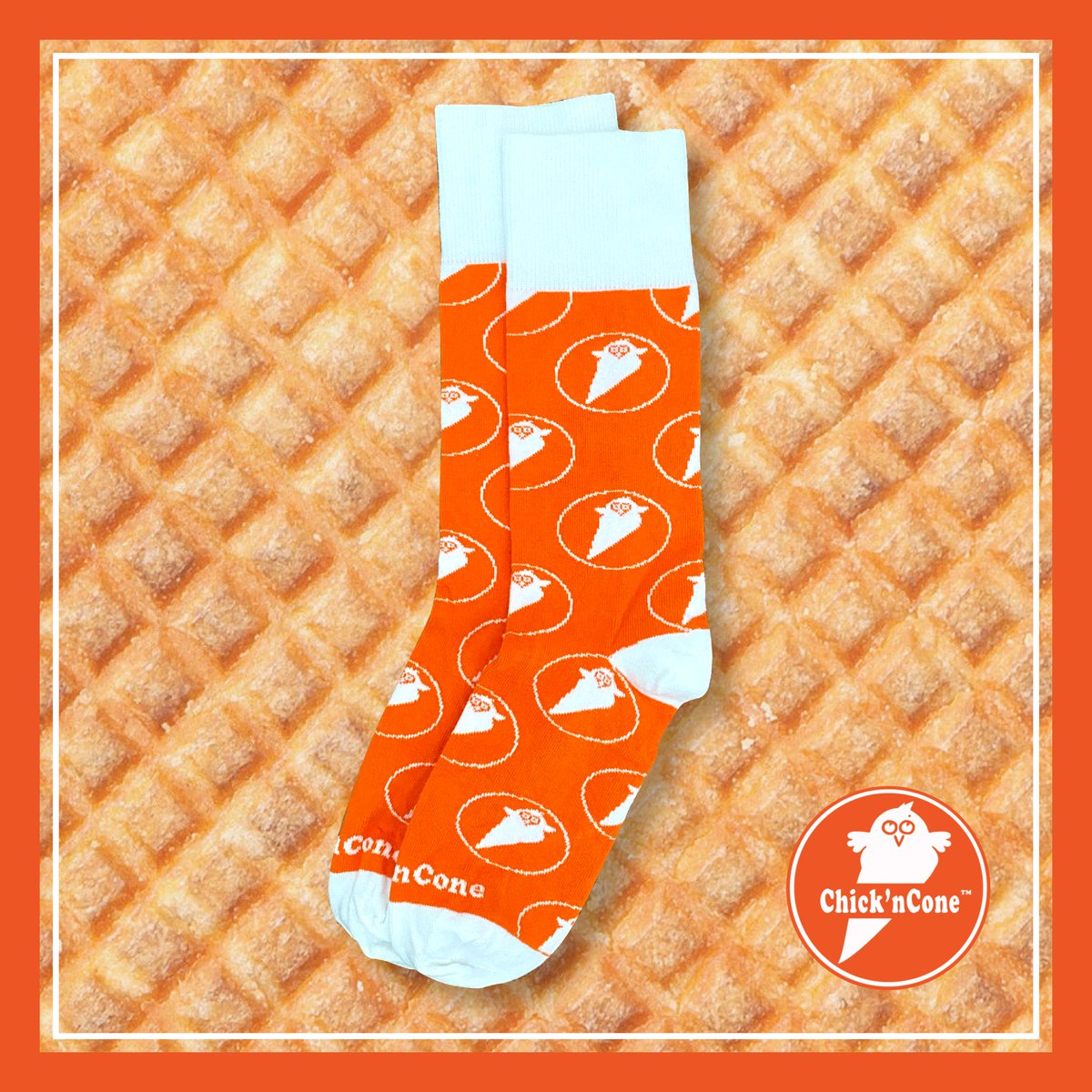 customsocklab's tweet photo. These custom socks for @ChicknCone turned out cluckin' awesome! 🤩🍗 https://t.co/PX9GqBM6MM