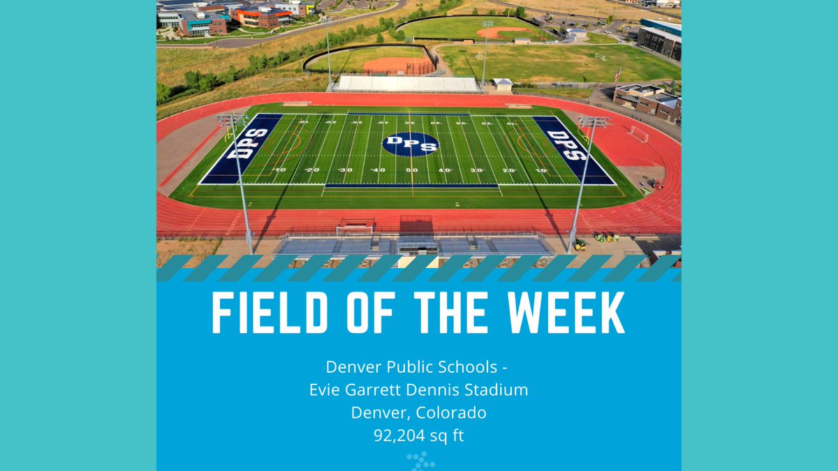 TeamBrockUSA's tweet photo. The Field of the Week is Evie Garrett Dennis Stadium in Denver, Colorado! @DPSNewsNow

This is THE FIRST turf system in Colorado to be fully recyclable!

Featuring:
🏈@AcademyTurfCO
⚽@GreenFieldsTurf
🏈#BrockFILL
⚽@TeamBrockUSA PowerBase/YSR shock pads https://t.co/FpHqLqgFot