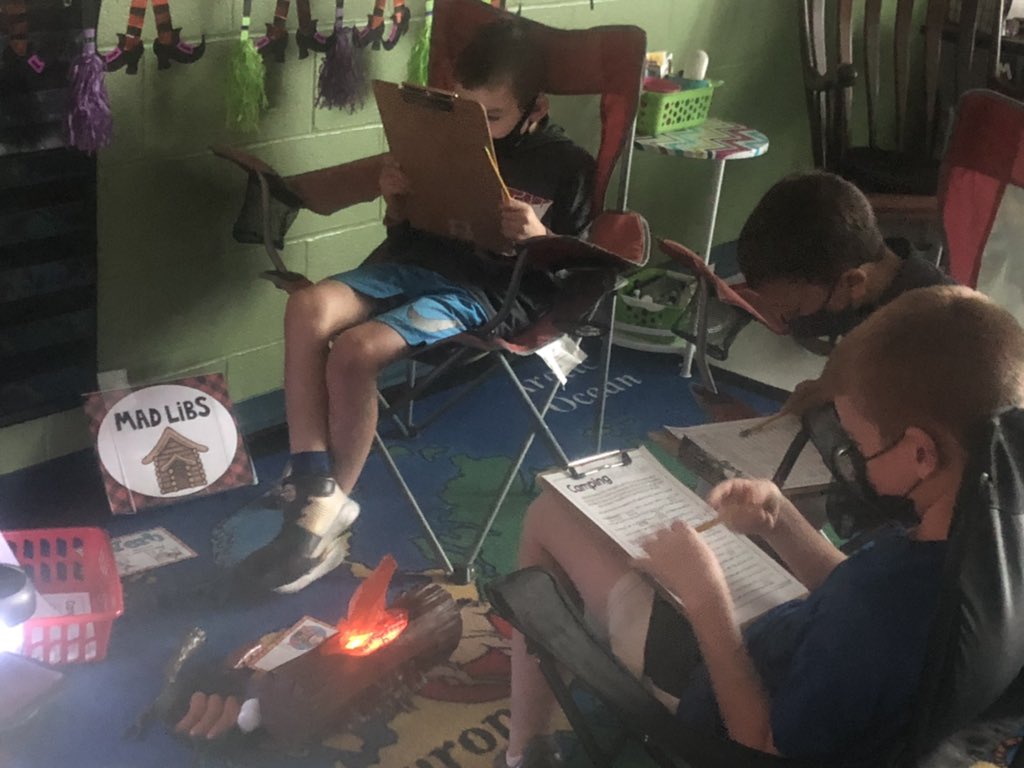missgallagher03's tweet photo. Camping Day underway!!  Kids are working on lots of reading and math skills today with a camping theme!! https://t.co/Z8PrPDLzLy