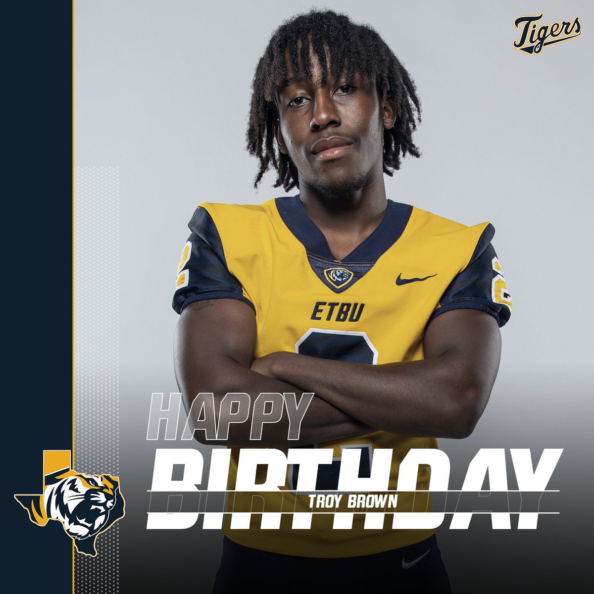 ETBU_Football's tweet photo. Happy Birthday to ETBU DB Troy Brown!! https://t.co/P0qt8ce5Zp