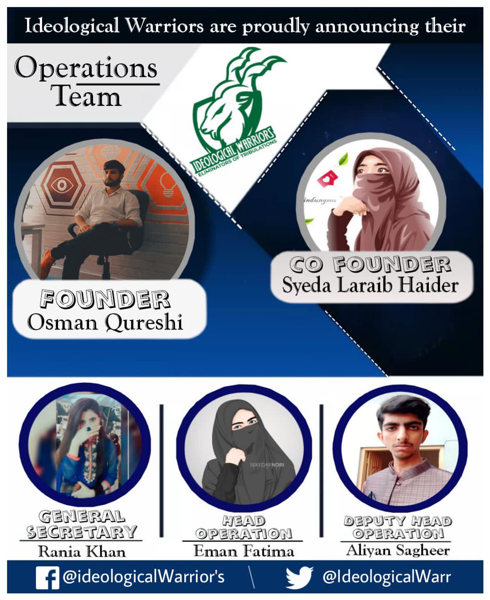 Exciting Announcement 🥳

 〽️Alone we can do so little, together we can do so much.

💥 Congratulations to all of them for being selected .
▫️ Hope you guys will perform your duties well.

 #IdeologicalWarriors
#WarriorsOfPeace
#EliminatorsOfTribulation
#OperationsTeam