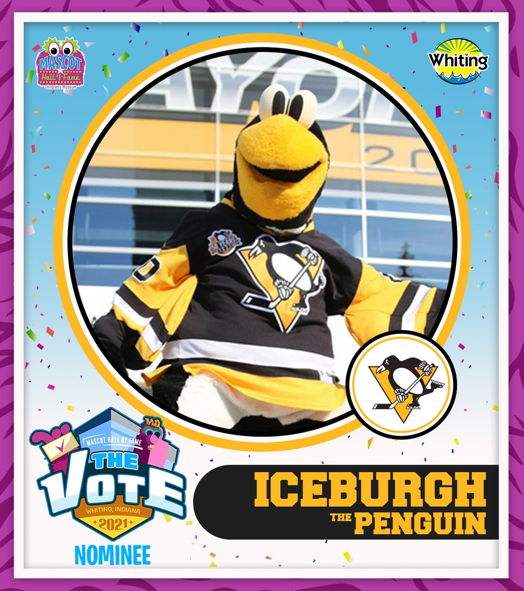 Fannationkdka's tweet photo. ONE DAY LEFT to vote for Iceburgh, the mascot for the Pittsburgh Penguins, to be inducted in the Mascot Hall of Fame!
Voting runs through 10/23 at https://t.co/Kc2AEX0ixn.
Be sure to vote for Iceburgh and let's go Pens!
https://t.co/hac6MzGC0N
#Iceburgh #Mascot #Pens https://t.co/6knq3dVDf7
