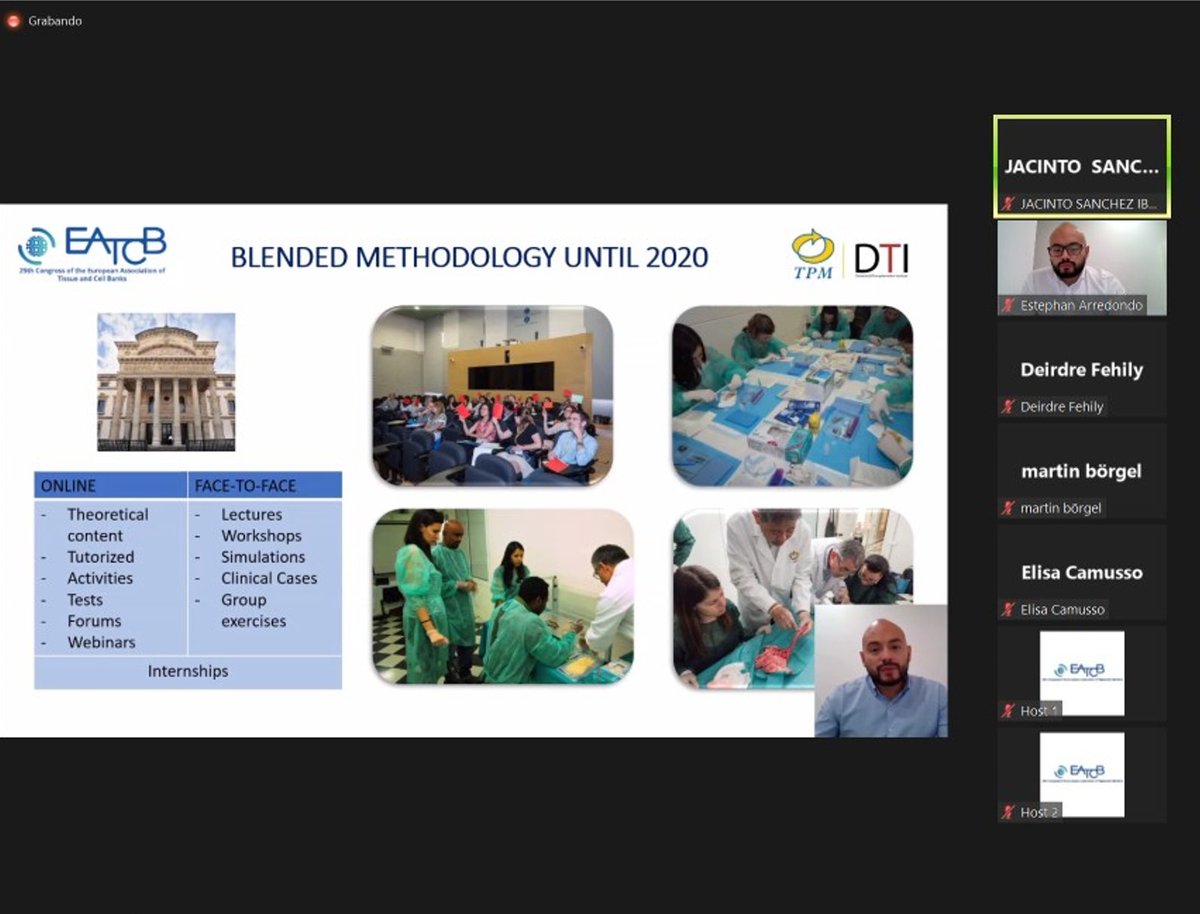 DTI_Foundation's tweet photo. We have participated at the #EATCB Congress and talked about: New technologies applied to Tissue Banking & Advanced Therapies training program in the time of covid-19.
#covid #tissue #advancedtherapies #training https://t.co/kA7B6C3p5u