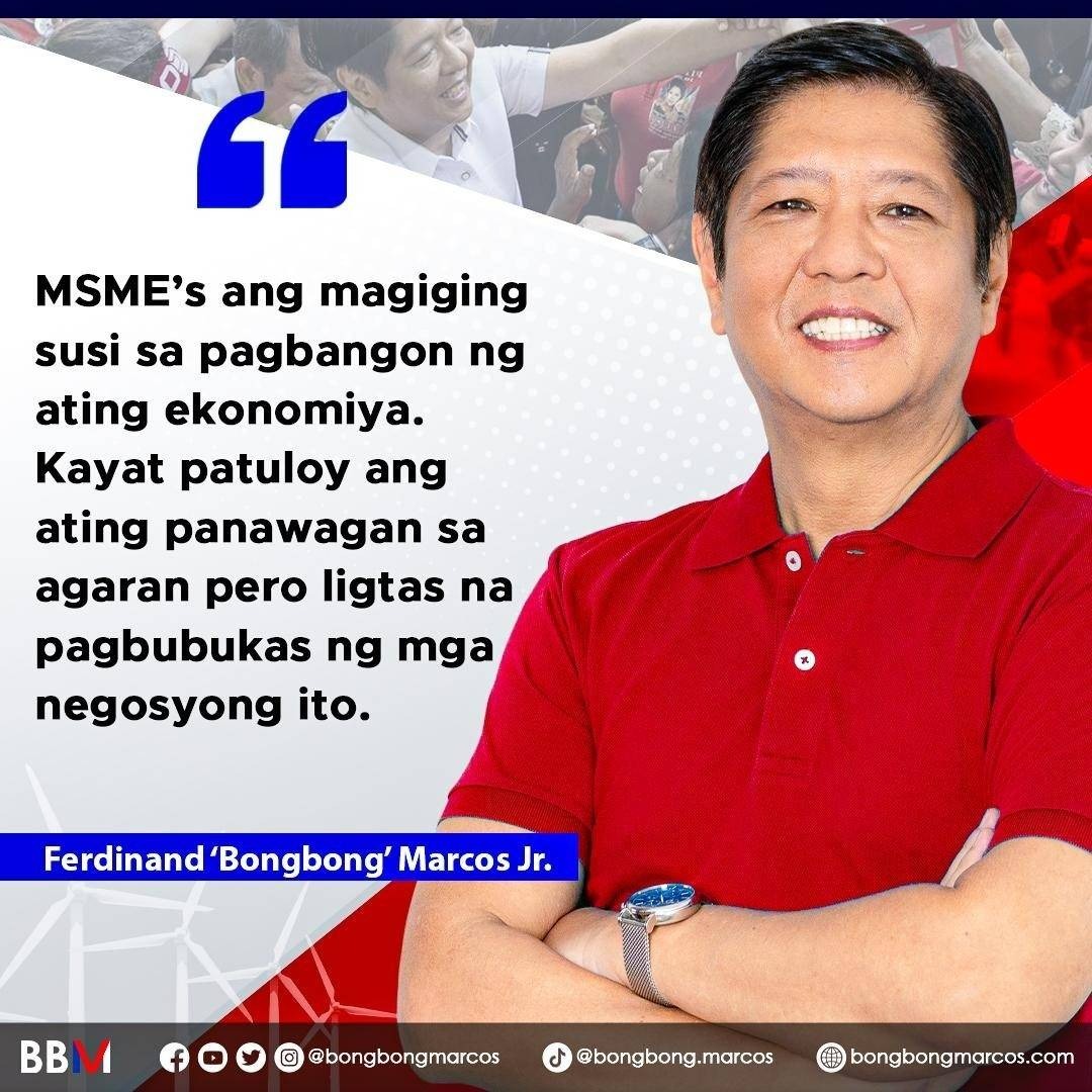 bongbongmarcos's tweet photo. Kung dati ay pagsubok sa atin na balansehen ang ekonomiya at kalusugan, ngayon, sa tulong ng mga bakuna, mga bagong lunas at pagbabago sa sistema, ako ay naniniwalang mas may sapat tayong kakayahan upang gawin ito nang ligtas at walang isinasangkalan. https://t.co/tleBaceRBS