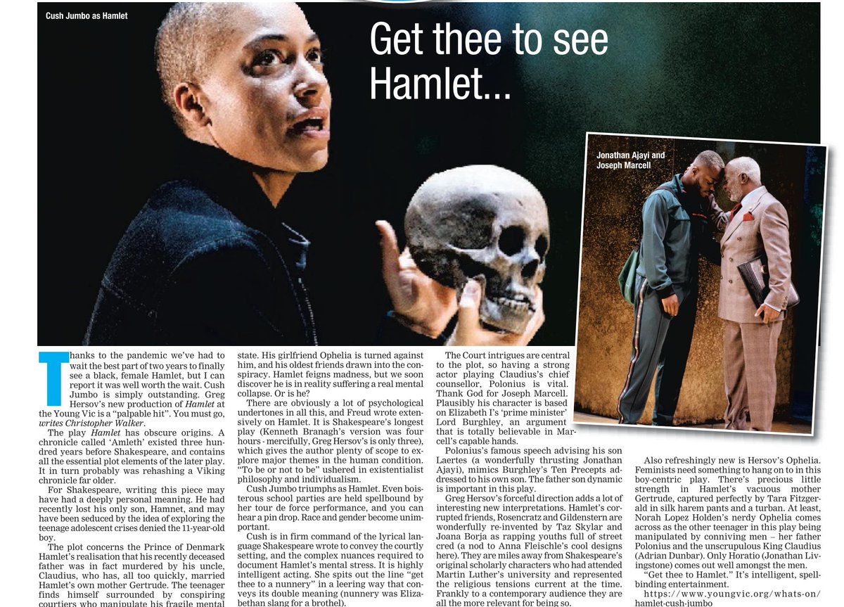 "A palpable hit...." <a href="/youngvictheatre/">Young Vic</a> <a href="/kwamekweiarmah/">Kwame Kwei-Armah</a> <a href="/AnnaFleischle/">Anna Fleischle</a> <a href="/TheJCBorja/">Joana Borja</a> @TaraXFitzGerald @dunbarnews