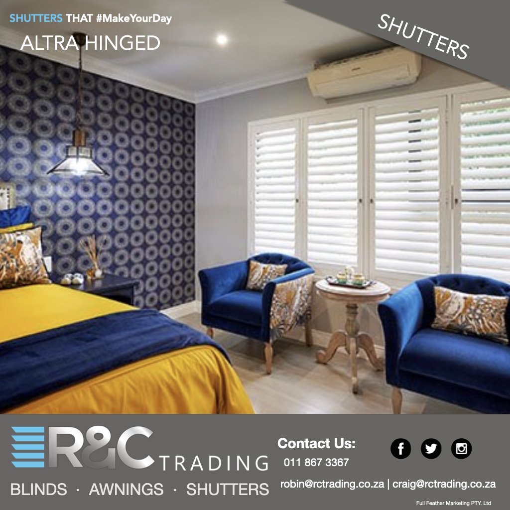 r_ctrading's tweet image. Get spoilt for choice with our selection of HINGED, DOUBLE HINGED or FOLD Shutters for your home.

Remember, shutters that match the colour of your window trim can make smaller windows look bigger 😉♥️🏡

#altrahinged #blinddesigns #shutters