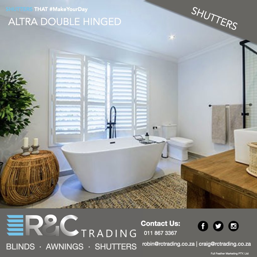 r_ctrading's tweet image. Get spoilt for choice with our selection of HINGED, DOUBLE HINGED or FOLD Shutters for your home.

Remember, shutters that match the colour of your window trim can make smaller windows look bigger 😉♥️🏡

#altrahinged #blinddesigns #shutters