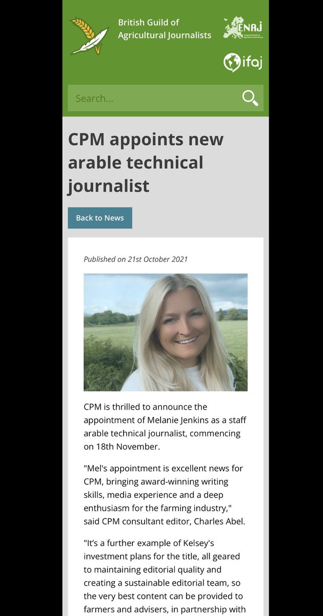 So the cat’s out of the bag…After six &amp; a half wonderful years at <a href="/agri_hub/">Agri-hub</a> I am taking on a new challenge with <a href="/cpm_magazine/">CPM Magazine</a> as its arable technical journalist! Exciting times ahead 😃🌾 
gaj.org.uk/article/cpm-ap…
