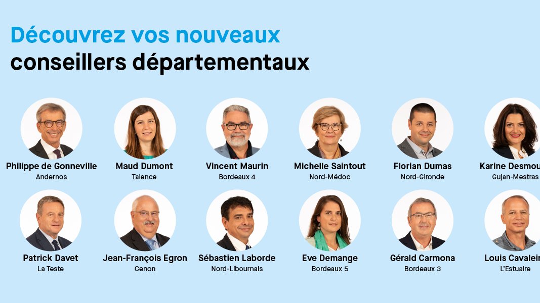 gironde's tweet photo. En juin dernier, l’assemblée départementale a été renouvelée.
Quel sens donnez-vous à votre engagement et quel projet vous tient à cœur pour les habitantes et habitants de votre canton ? Découvrez 12 nouvelles réponses.
⏩https://t.co/OgjYLELRkq https://t.co/5OtUYTje49