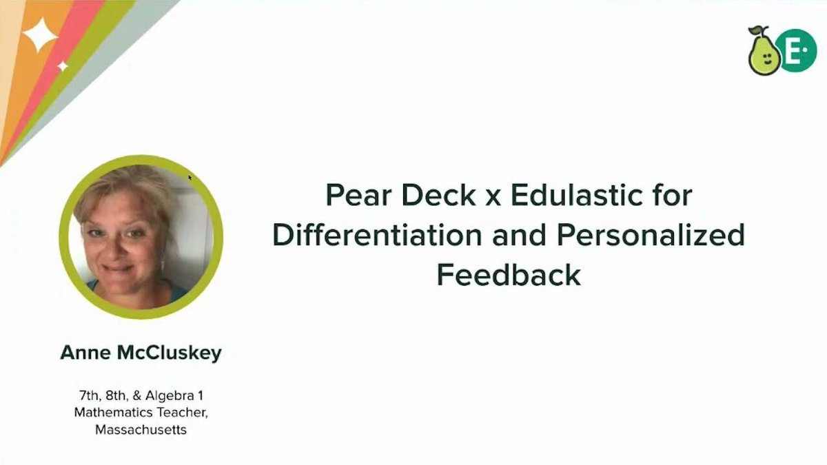 Edulastic's tweet photo. #Appsmashing time! Discover how math teacher Anne McCluskey uses @PearDeck and @Edulastic hand-in-hand to drive instruction and engagement with her students.   

Watch this 3-minute video: 
➡️ https://t.co/nIEvVUnQAk
#eschat #mschat #hschat https://t.co/Ab5FQZWEzc