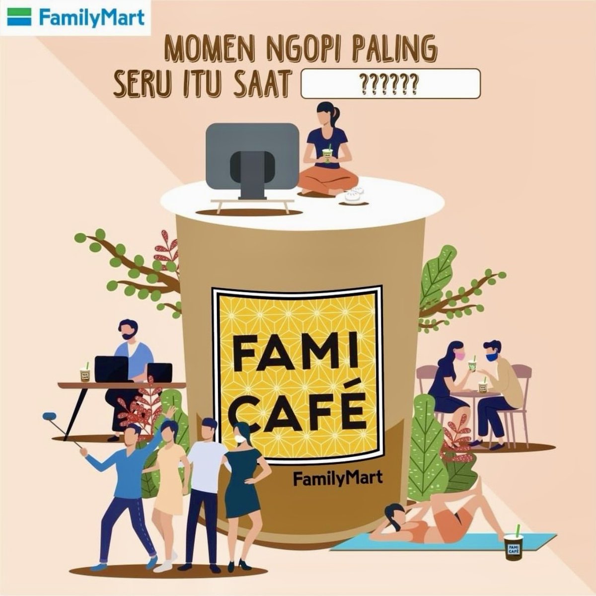 FamilyMart_ID's tweet photo. Momen ngopi paling seru kamu itu pada saat apa sih guys? Share dong di comment😉
P.S kalo momen ngopi paling seru mimin sih pada saat nonton drakor 🤭
#famima #famimacafe #famicafe #momenseru #ngopiseru https://t.co/ZF96JwDBrf