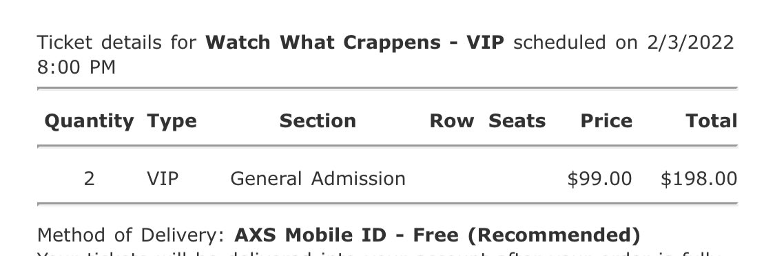 socialLawkward's tweet photo. Tell me you’re a #crappens fan without telling me you’re a crappy s fan. Me first: I set an alarm to but VIP tix ❤️ @WhatCrappens @BenMandelker @RonnieKaram COMING TO ATLLL https://t.co/XyydX3NCwB