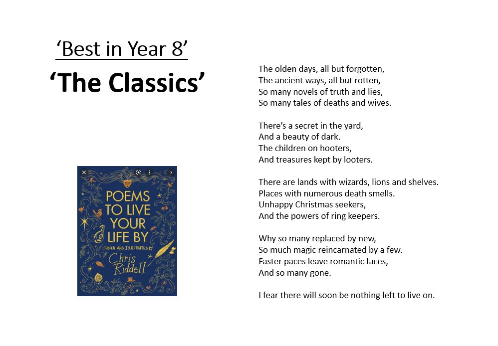LR_Culture's tweet photo. We are proud to publish the winning poems from our National Poetry Day competition. The students will all receive subject badges from a very proud English department #NPD2021 #NationalPoetryDay 

Well done to all who took part and a special congratulations to Hao, Nyla and Ole 👏 https://t.co/YDFy4mENd2