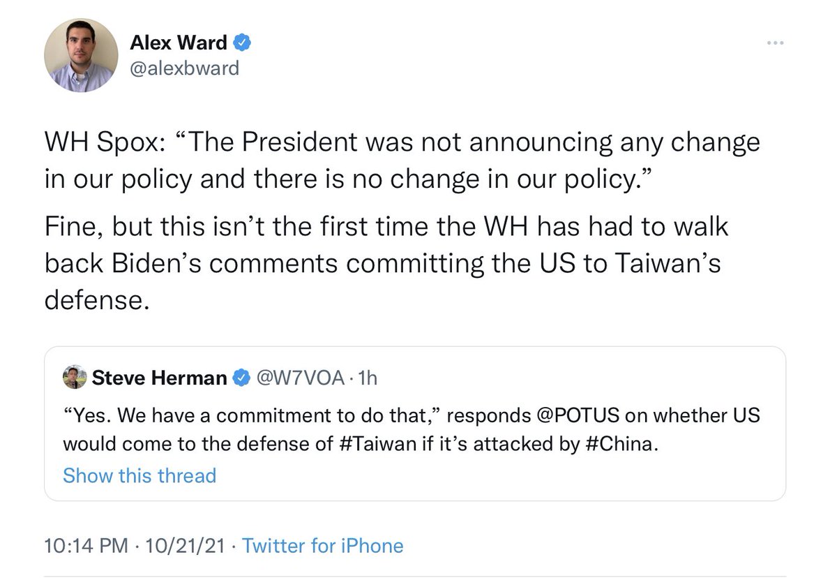 ChadGilmartinCA's tweet photo. White House staff was busy during last night’s town hall fact checking their boss, Biden, in real time…

Staff issued clarifications on a range of Biden’s remarks including on the supply chain crisis, to raising taxes, and even Taiwan ⬇️ https://t.co/u6mJvqDTJZ