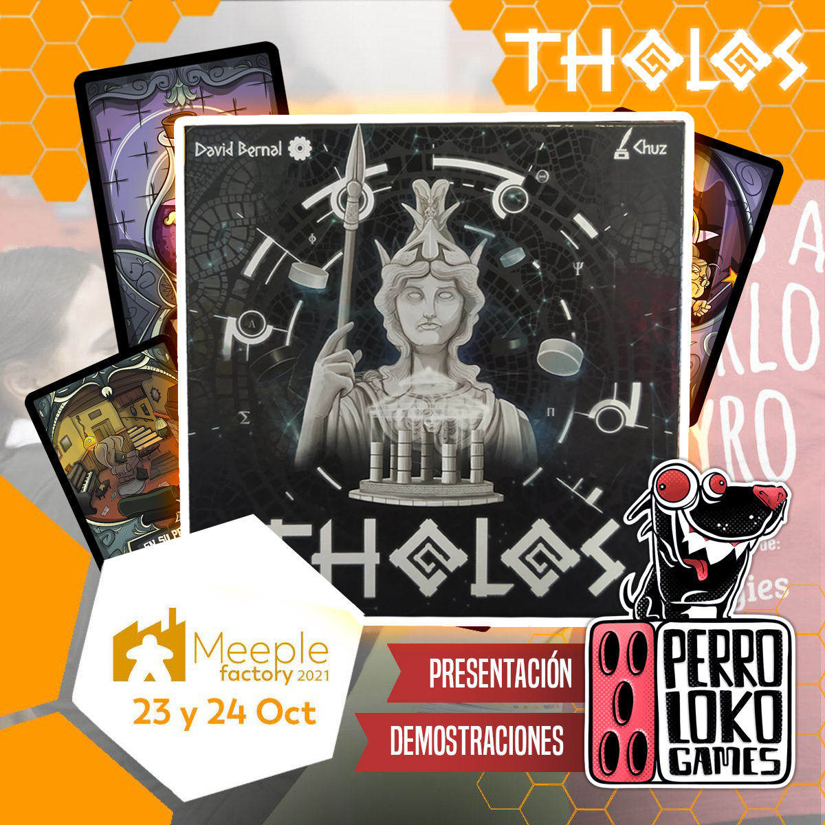 PerrolokoGames's tweet photo. Nos vemos mañana en @MeepleFactory !😍😍Tendremos demostraciones de #Tholos, #SPELL, #RollandRaid y testeo de #OnceUponACrime🤯, y para todos los que paséis a visitarnos sortearemos una camiseta de Perro Loko. Venga, que os esperamos!
#boardgames #juegosdemesa #meeplefactory https://t.co/0QDOOGUpwk