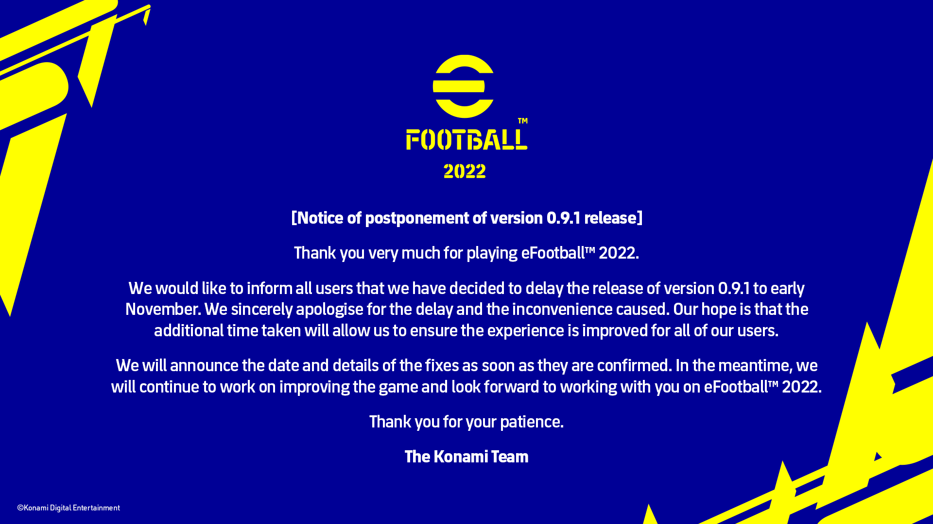 eFootball version 0.9.1