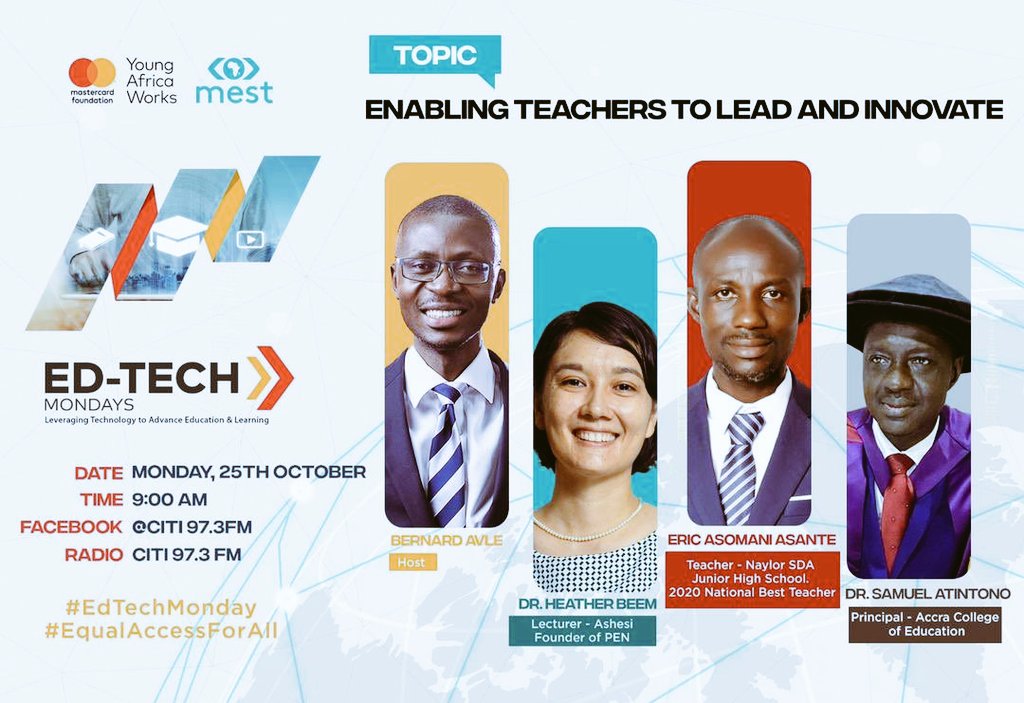officialdanso1's tweet photo. CitiFm's Bernard Avle hosts Our Principal, Dr. Samuel A. Atintono on #Ed_tech Monday @9am. Make a date
#OutProgramDiary21
@ttagCoE @gheduservice @TTELGhana @EducationGhana @Citi973 https://t.co/HIKjs38MrR