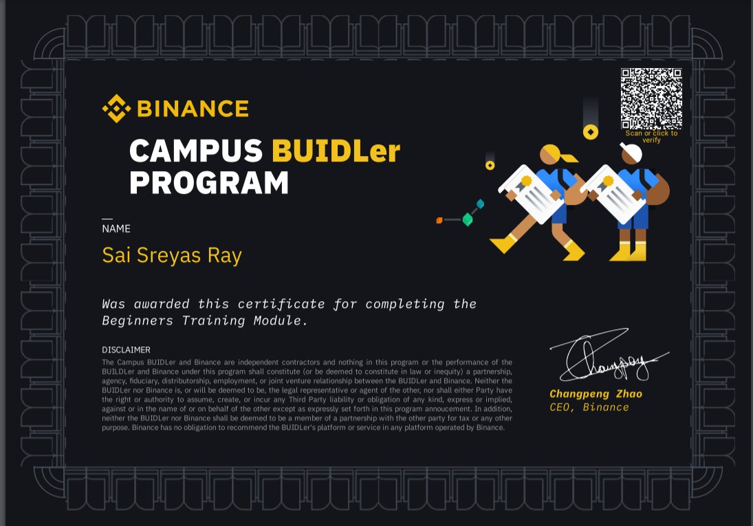 Psilyzer_007's tweet photo. Just got my @myEvidenZ blockchain certificate from Binance : https://t.co/s5qq9Qlp0m
@BinanceAcademy https://t.co/yqPUN5JJCu