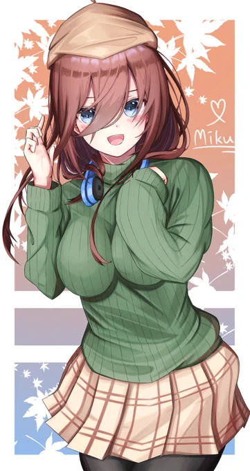 秋服姿の三玖描きましたー!
#五等分の花嫁 #中野三玖 #イラスト 