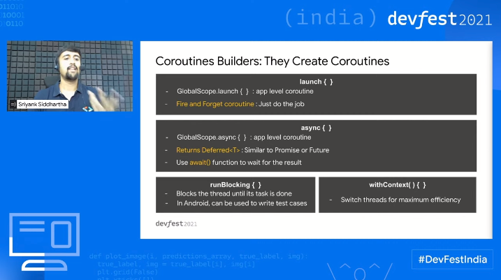 Learnings at #DevFestIndia:

Do you know what are Coroutines and how it can be builded?

No? Don't worry, we have the answer.

Be a part of #DevFest by joining at bit.ly/dfindia01 and know about the same in depth.

#LetsGrowTogether