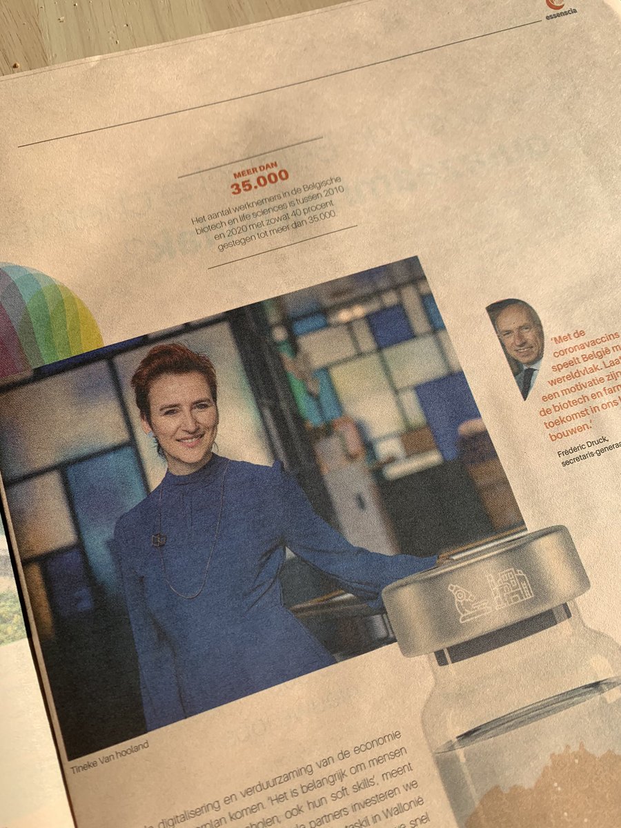 T_Van_hooland's tweet photo. We beseffen in België niet hoe sexy onze #farma en #biotech is 🇧🇪😉. In bijlage @tijd en @lecho vandaag, ikv duurzaamheidsrapport @essenscia_NL @essenscia @biobe_essenscia #biotech #lifesciences #Yes2Belgium https://t.co/kxze07OX3Z