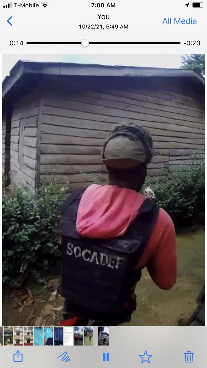 Akwangaderek's tweet photo. On Wednesday, October 20, Southern Cameroons Defence Force #SOCADEF, lurk horns with invading forces from neighboring LRC for five hours at #Ikiliwindi. Nine enemy forces were eliminated, a war jeep and two pick-up vans destroyed with IEDs. https://t.co/MhHclc6TDM