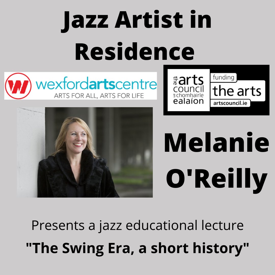 Join me, Jazz Artist in Residence, at the Wexford Arts Centre on 27th October 2021 @ 1pm for my Jazz Appreciation Series programme 4:   The Swing Era, a short history. Tickets are available here 👉 bit.ly/2Xzn3JN #jazzevent #jazzeducation #musiceducation #irishjazz #jazz