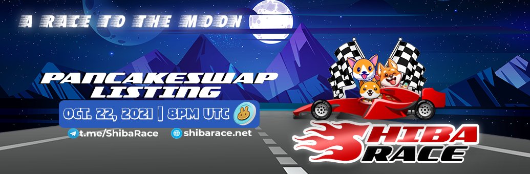 Who's excited for #PancakeSwap Listing of #Shiba Race? Few hours left! 🚀

⏰Countdown : tickcounter.com/countdown/2833…
🫂TG: t.me/ShibaRace
🌐Web: shibarace.net

#BNB #BSC #BTC #SHIB #ElonMusk #doge