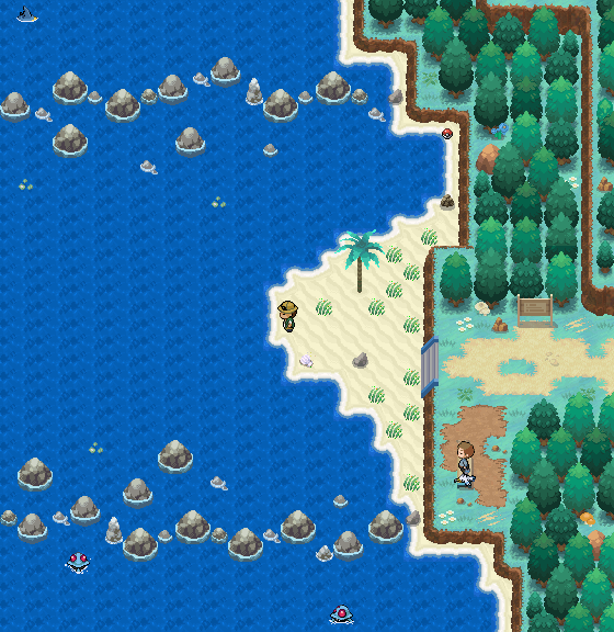 PkmnBlueMelody's tweet photo. Los más avispados se dieron cuenta de que Villa Olivino tenía dos salidas: una al este, hacia la Ruta 1; y otra, al oeste, hacia la 🔶Ruta 18🔶. Muy corta, pero sigue siendo una salida al mar que cualquier pueblito quisiera tener😊. https://t.co/Kh7jaSWLsc