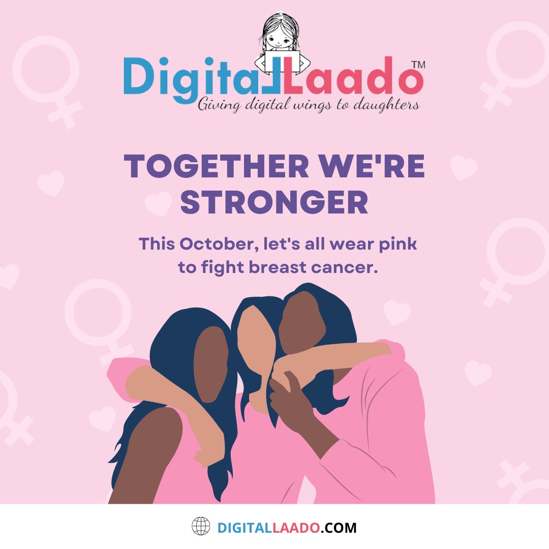 DigitalLaado's tweet photo. Let us support Breast Cancer Awareness month by wearing pink!
.
.
.
#womenempowerment #breastcancer #breastcancerawareness #pink #selfcare #womens #girlchild #motivation #inspiration #loveyourself #digital #digitalart #fridaymorning #FridayMotivation  #Trending #trend https://t.co/fIkvndlehW