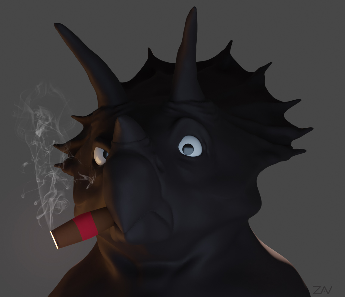 monkeyzav's tweet image. Some sculpt and retopology to start learning about this.
#b3d #blender #triceratops