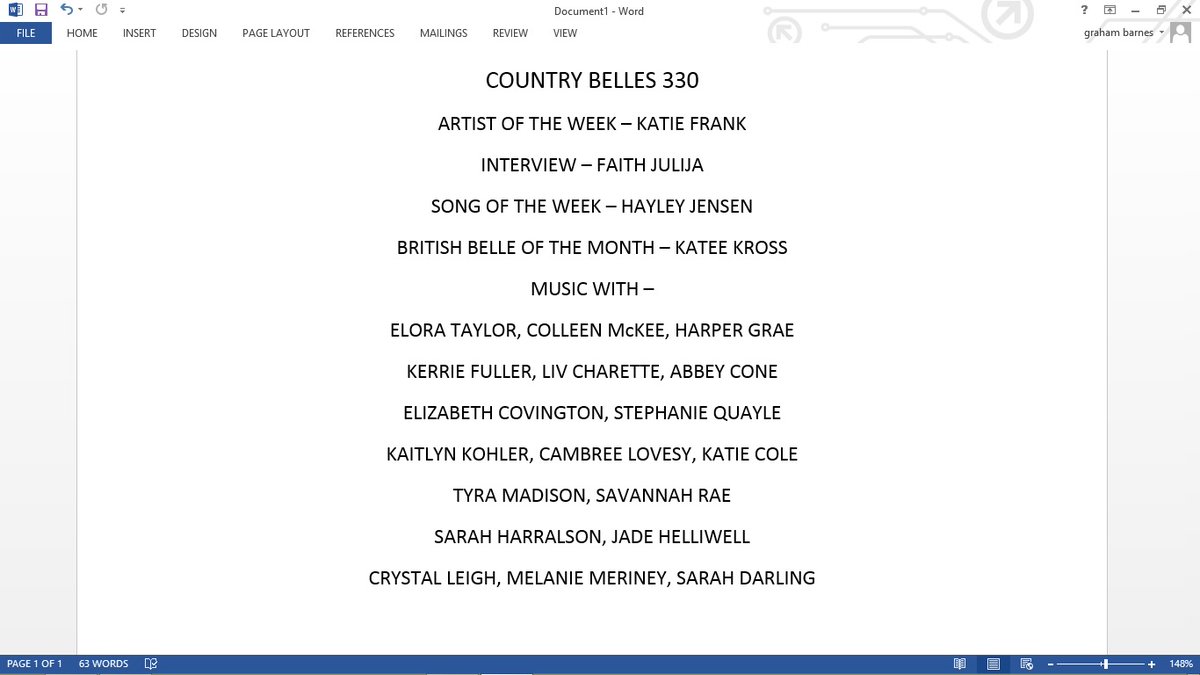 Country Belles Sat 23rd Oct 8pm UK belter-radio.com <a href="/KatieFrankMusic/">Katie Frank</a> <a href="/thehayleyjensen/">Hayley Jensen</a> <a href="/kateekross/">Katee Kross</a> - <a href="/colleenmckmusic/">Colleen McKee</a> <a href="/harpergraemusic/">Harper Grae 🌈</a> @kerriefullermus <a href="/livcharette/">not liv charette</a> <a href="/abbeycone/">ABBEY CONE</a> <a href="/StephanieQuayle/">Stephanie Quayle</a> <a href="/cambreeofficial/">Cambree Lovesy</a> @TyraMadison97 <a href="/SarahHarralson/">Sarah Harralson</a> <a href="/jadehelliwell2/">Jade Helliwell</a> <a href="/_SarahDarling/">Sarah Darling</a>