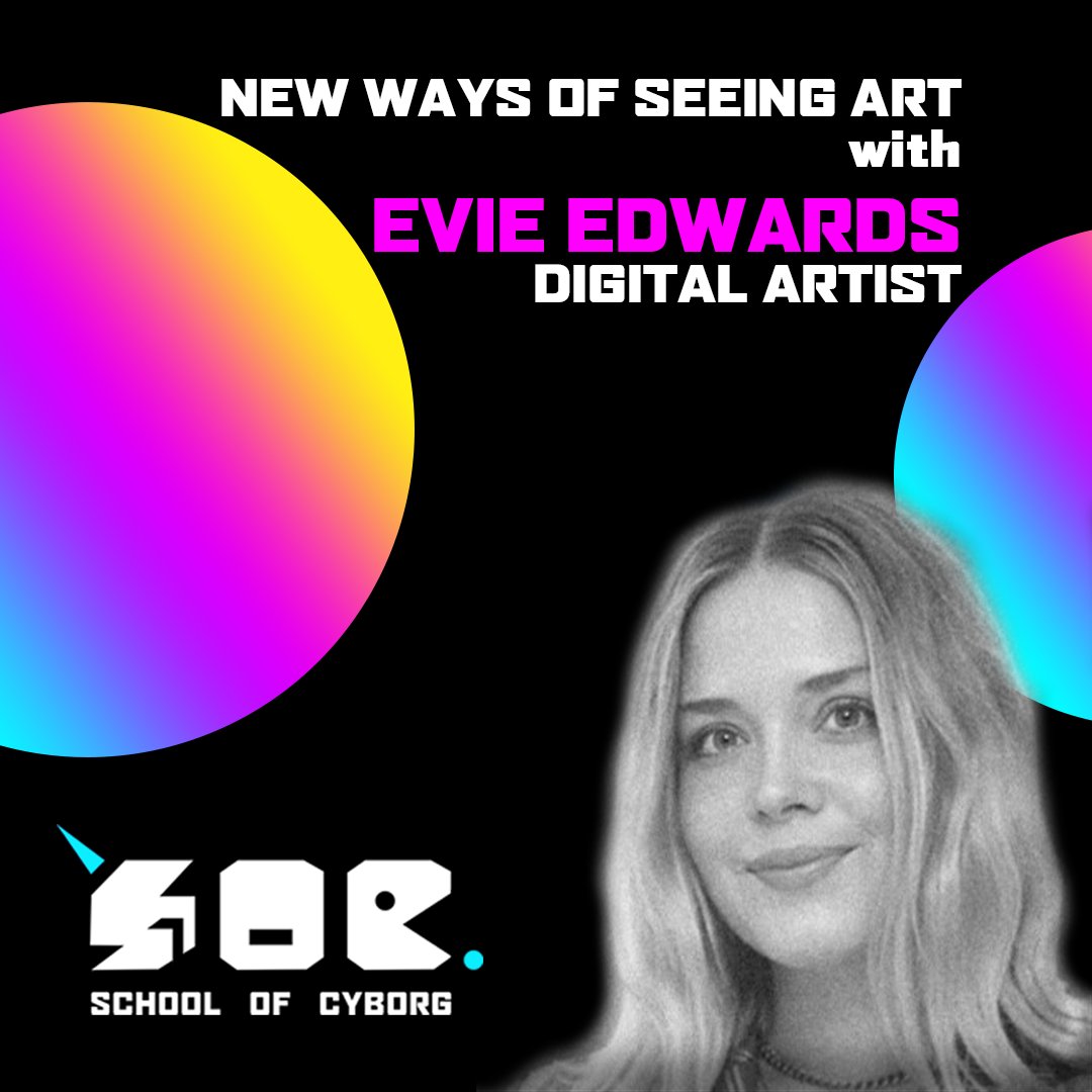 Another Guest!!! The SoC now has multidisciplinary artist Evie Edwards joining us in our programme of events! How do you see digital art? 

#neondigitalarts #evieedwards #digitalart #art #identity #ai #dundee #scotland #schoolofcyborg