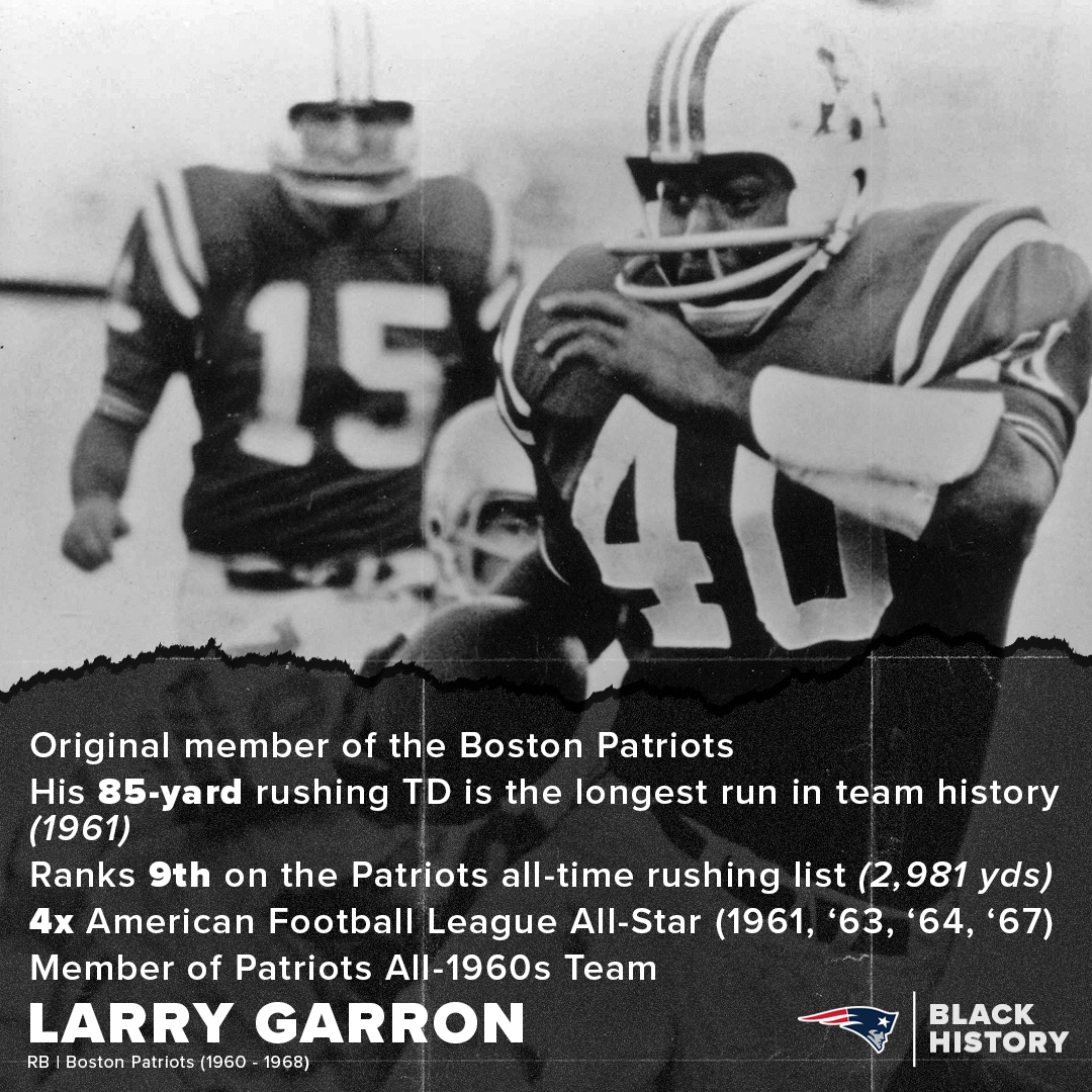 New England Patriots on X: 'With an 85-yard touchdown run on 10/22/61,  Larry Garron set the Patriots all-time record for longest rushing play. 60  years later, we honor his place in team
