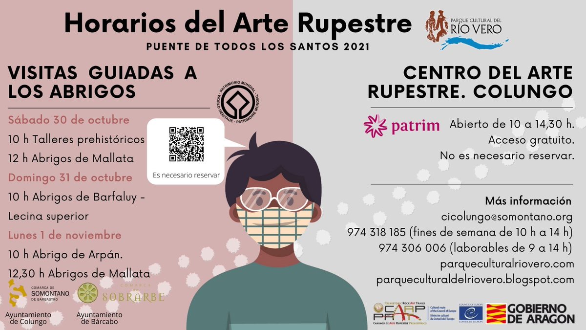 Horarios y visitas guiadas al #arterupestre de la #SierradeGuara para el puente de Todos los Santos.